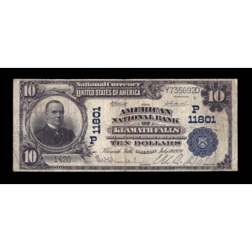 Klamath Falls – Oregon – CH 11801 – FR 633 – VF - National Bank Note 