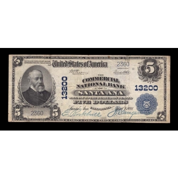 Santa Ana – California – CH 13200 – FR 610 – VF+ - National Bank Note