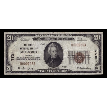 Medford – Oregon – CH 7701 – FR 1802-1 – VF - National Bank Note 