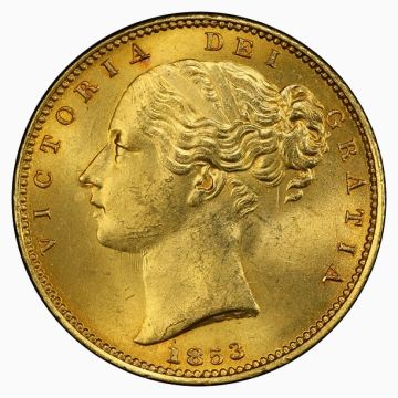 1853 Great Britain Sovereign PCGS MS63