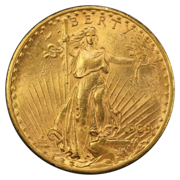 1909-S/S $20 Saint Gaudens PCGS AU58