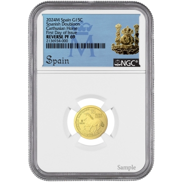 2024 Spanish Colt 1/10-Ounce Gold NGC PR69 First Day of Issue 