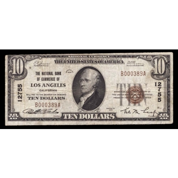 Los Angeles – California – CH 12755 – FR 1801-1 – VF - National Bank Note 