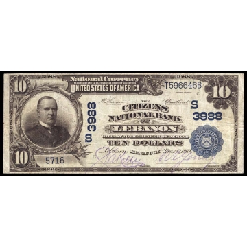 Lebanon – Kentucky – CH 3988 – FR 626 – VF - National Bank Note 