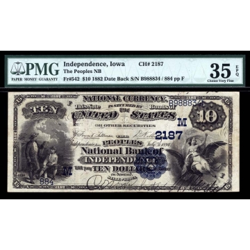 Independence – Iowa – CH 2187 – FR 542 – PMG 35 - National Bank Note 