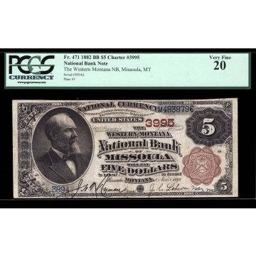 Missoula – Montana – CH 3995 – FR 471 – PCGS 20 - National Bank Note