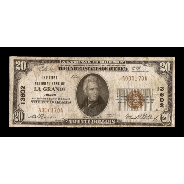 La Grande – Oregon – CH 13602 – FR 1802-1 - National Bank Note 