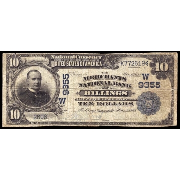 Billings – Montana – CH 9355 – FR 618 – Fine - National Bank Note 