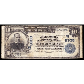 Chickasha – Oklahoma – CH 9938 – FR 627 – VF - National Bank Note 