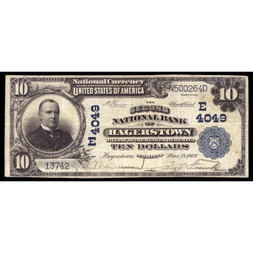 Hagerstown – Maryland – CH 4049 – FR 626 – VF - National Bank Note 