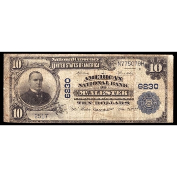 McAlester – Oklahoma – CH 6230 – FR 634 – Fine - National Bank Note 