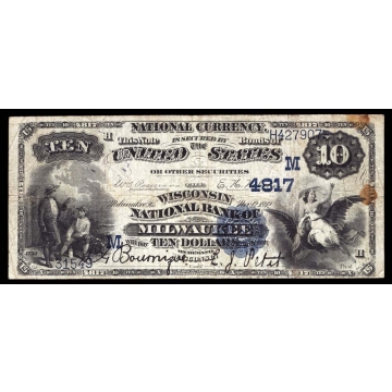 Milwaukee – Wisconsin – CH 4817 – FR 540 – VF - National Bank Note 