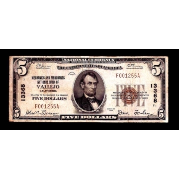 Vallejo – California – CH 11942 – FR 1800-1 – VF - National Bank Note 