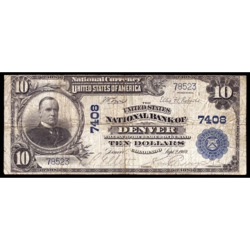 Denver – Colorado – CH 7408 – FR 624 – Fine - National Bank Note 