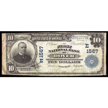 Dover – Delaware – CH 1567 – FR 625 – Fine - National Bank Note 