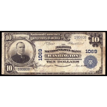 Washington – District of Columbia – CH 1069 – FR 625 – Fine - National Bank Note