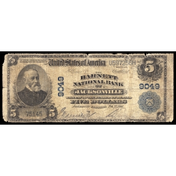 Jacksonville – Florida – CH 9049 – FR 600 – VG - National Bank Note 