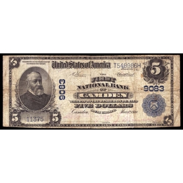 Camden – South Carolina – CH 9803 – FR 600 – Fine - National Bank Note 