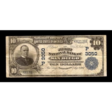 San Diego – California – CH 3050 – FR 624 – VF - National Bank Note 