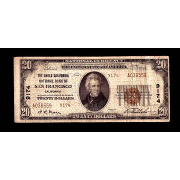 San Francisco – California – CH 9174 – FR 1802-2 – Fine - National Bank Note 