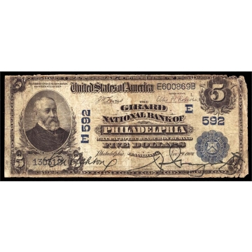 Philadelphia – Pennsylvania – CH 592 – FR 590 – VG/F - National Bank Note 