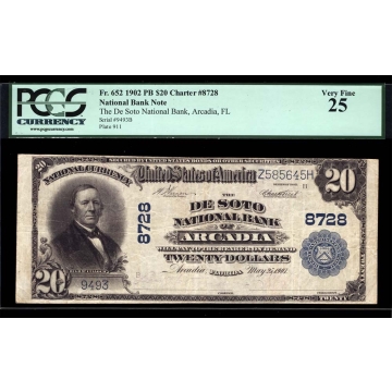 Arcadia – Florida – CH 8728 – FR 652 – PCGS 25