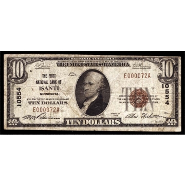 Isanti – Minnesota – CH 10554 – FR 1801-1 – Fine - National Bank Note 