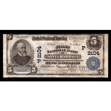 Santa Barbara – California – CH 2104 – FR 603 – VF - National Bank Note 