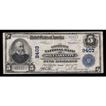 Salt Lake City – Utah – CH 9403 – FR 600 – VF - National Bank Note 