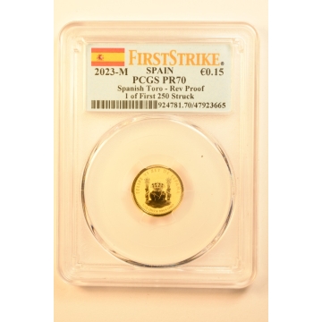 2023 Spanish Bull 1/10-Ounce Gold PCGS PR70 1 of 250