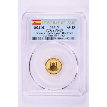 2022 Spanish Lynx 1/10-Ounce Gold PCGS PR69 1 of 250