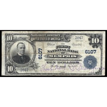 Memphis – Texas – CH 6107 – FR 634 – F/VF - National Bank Note 