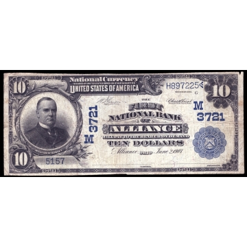 Alliance – Ohio – CH 3721- FR 618 – VF - National Bank Note 