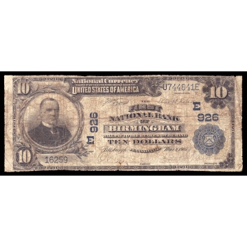 Birmingham – Pennsylvania – CH 926 – FR 624 – VG - National Bank Note 