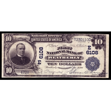 Weatherly – Pennsylvania – CH 6108 – FR 624 – VF - National Bank Note 