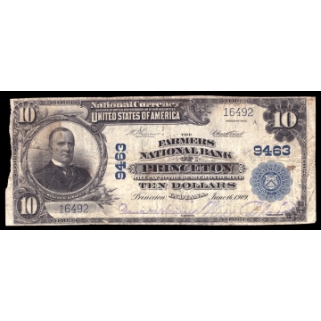 Princeton – Indiana – CH 9463 – FR 626 – VG - National Bank Note 