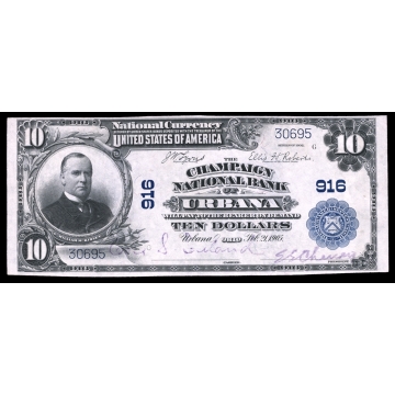 Urbana – Ohio – CH 916 – FR 624 – Choice UNC - National Bank Note 