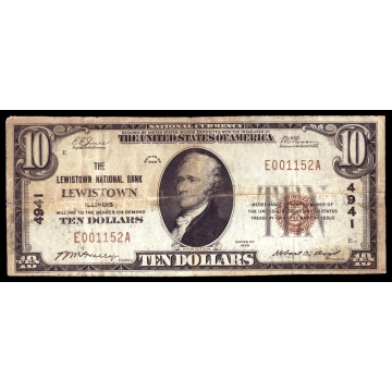 Lewistown – Illinois – CH 4941 – FR 1801-1 – Fine - National Bank Note 