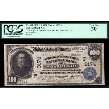 San Francisco – California – CH 9174 – FR 691 – PCGS 20 - National Bank Note 