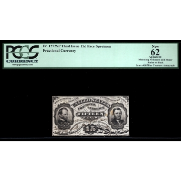 FR. 1272 Third Issue 25C Face Specimen Fractional Currency PCGS 62 Apparent