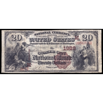 Quaker City – Ohio – CH 1989 – FR 499 – F/VF $2,000.00 - National Bank Note 