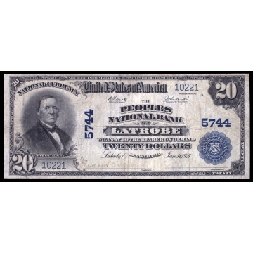 Latrobe – Pennsylvania – CH 5744 – FR 659 – VF - National Bank Note 