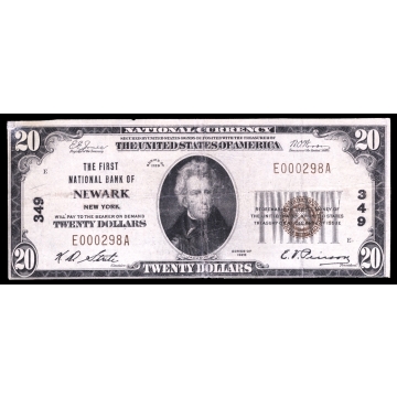 Newark – New York – CH 349 – FR 1802-1 – Fine - National Bank Note 