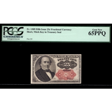 FR. 1309 Fifth Issue 25C Fractional Currency PCGS 65PPQ