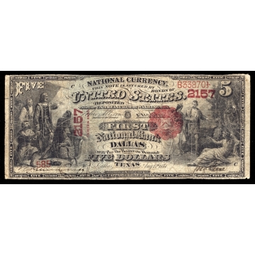 Dallas – Texas – CH 2157 – FR 401 – VG+ - National Bank Note 