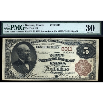 Kansas – Illinois – CH 2011 – FR 472 – PMG 30 - National Bank Note 