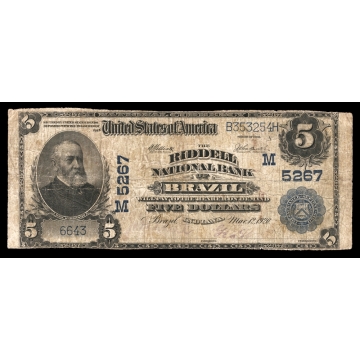 Brazil – Indiana – CH 5267 – FR 607 – Fine - National Bank Note 