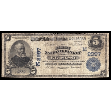 El Paso – Illinois – CH 2997 – FR 598 – VG - National Bank Note 