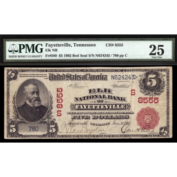 Fayetteville – Tennessee – CH 8555 – FR 589 – PMG 25 - National Bank Note 