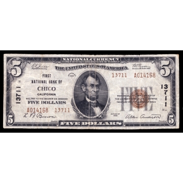 Chico – California – CH 13711 – FR 1800-2 – F/VF - National Bank Note 